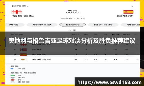 奥地利与格鲁吉亚足球对决分析及胜负推荐建议